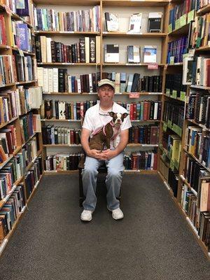 Our Pippa (red Boston terrier) at Half Price Books in Avon!