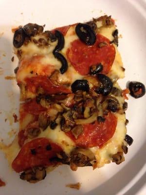 Mushroom, Black olive, and Pepperoni is my favorite!