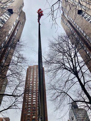 The flag pole. It's windy today. 12/17/23