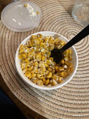 Buttered canned-corn, aka "Elotes"