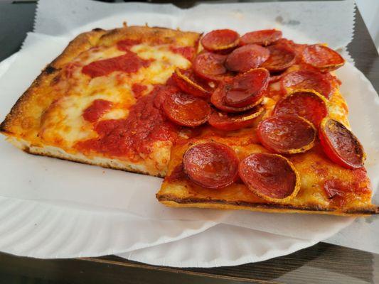 Pepperoni and cheese slices