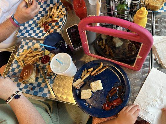 Grilled cheese for the Toddler and burgers about gone