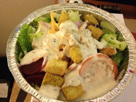 To-go salad $2.99...you fix it yourself from the salad bar