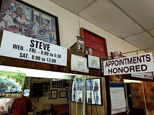 Steve's hours