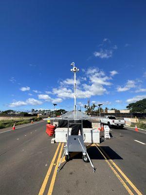 Mobile Surveillance System with built in Solar Panels. Cut your overhead and get these towers watching 24/7 with live look in.