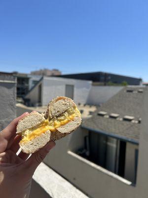 #1. Egg and Cheese Breakfast Bagel on Everything Bagel