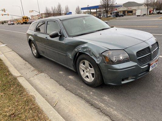 Initial damage from wreck