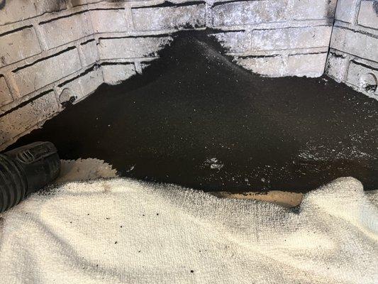 Soot removed from the chimney