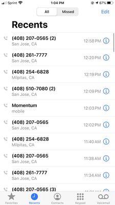 No answer on any of these numbers.