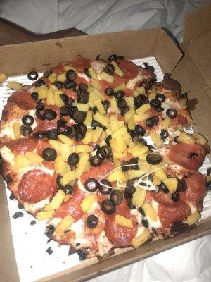 My hubby's pizza