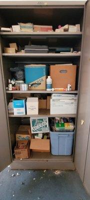 A full cabinet of discarded medical waste