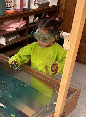 Science in our sensory table.