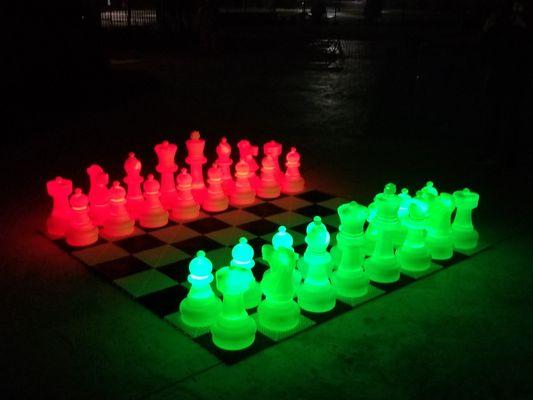 MegaChess Green and Red LED 25" Chess Set