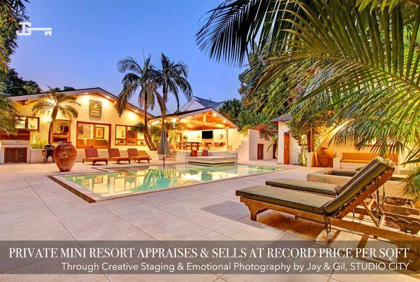 Private Mini Resort Appraises & Sells At Record Price Per Sqft Through Creative Staging & Emotional Photography by Jay & Gil