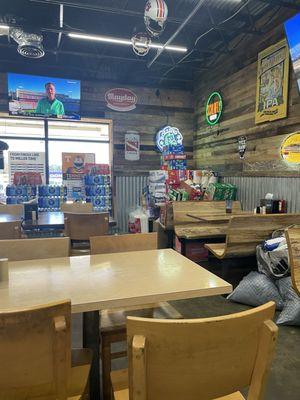 Dining room of the shack....they were receiving donations for hurricane victims