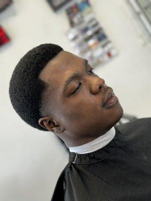 Afro with taper fade