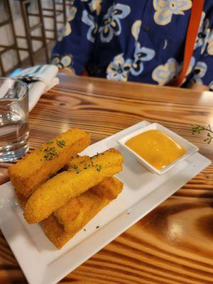 Polenta fries with chipotle aioli