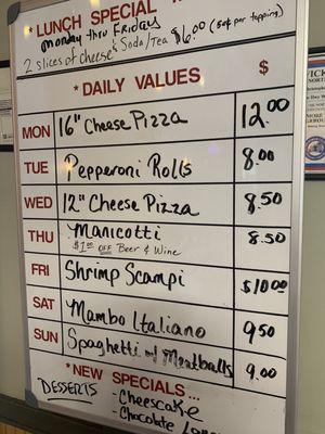 Daily special board