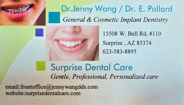 Surprise Dental Care, DDS Jenny Wang 623-583-8895