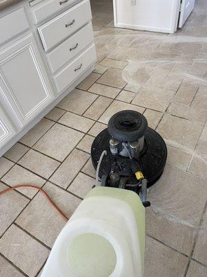 Cleaning the tile