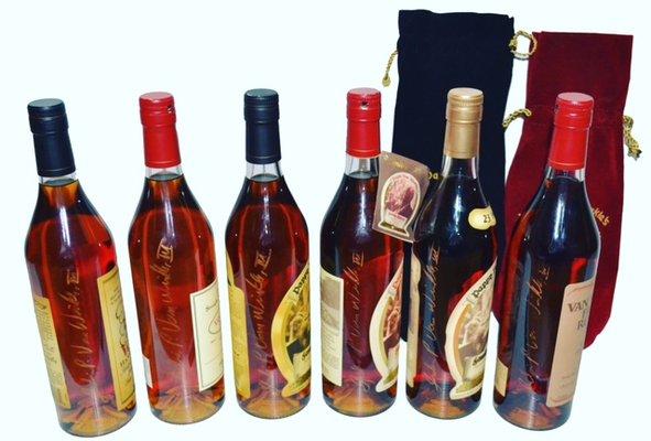 A rare opportunity to acquire a complete horizontal of Pappy and Old Rip Van Winkle signed by Julian Van Winkle. Signature guaranteed authen