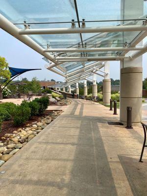 Walkway to parking garage