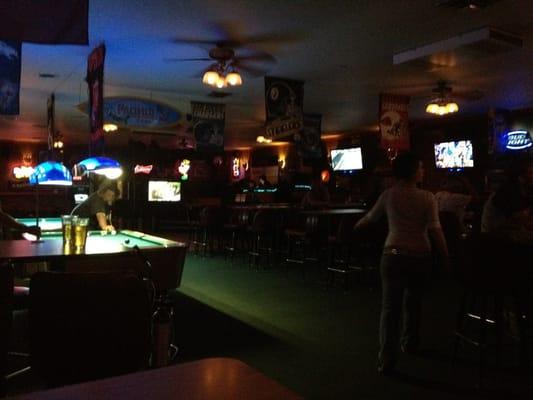 Pool tables and TVs