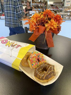 Glazed, Fruity Pebbles and Chocolate Peanut Butter Donut