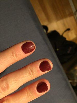 Pretty color, but my nails should look better than this 5 mins after I got them done.