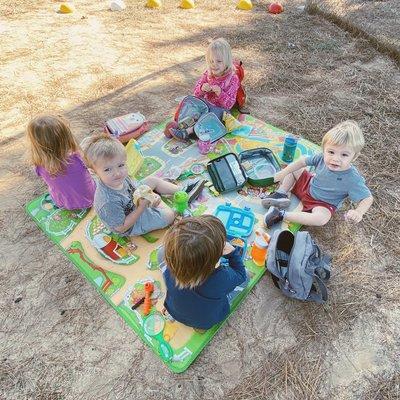 Outdoor picnic with the Lovable Lambs