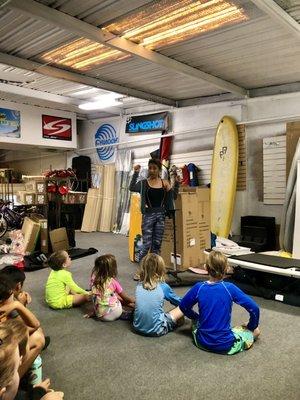 Teaching Keiki ocean safety and to malama the ocean and aina.