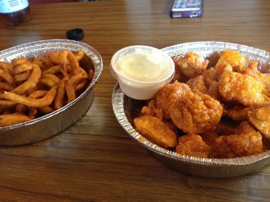 Curly fries and wing bites!