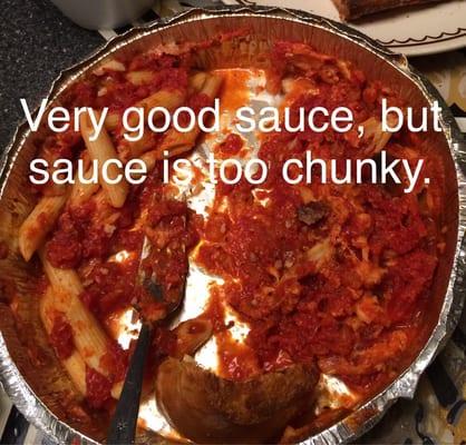 Very good sauce, but it was disgustingly chunky.