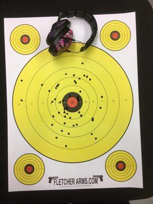 Hadn't fired a handgun in 20-30 years so All 50 rounds inside the yellow. I'll take that!