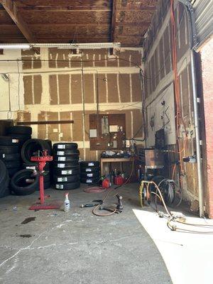 Inside garage