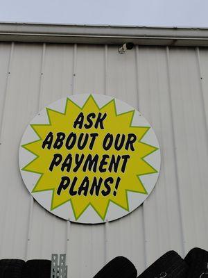 We have payments plans. Ask A Service Advisor today!