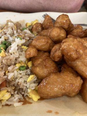 Orange chicken and fried rice