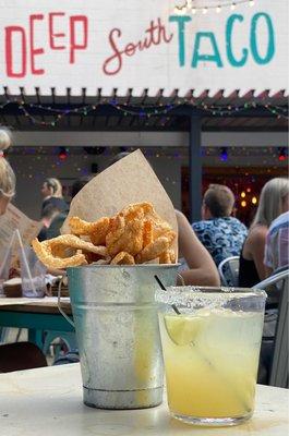 Chicharróns and margaritas