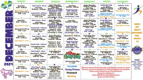 December 2024 schedule