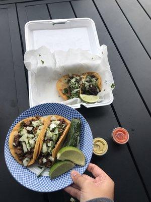 Beef and Barbacoa Tacos