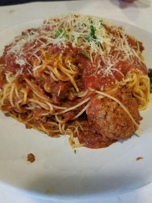 Spaghetti and meatballs