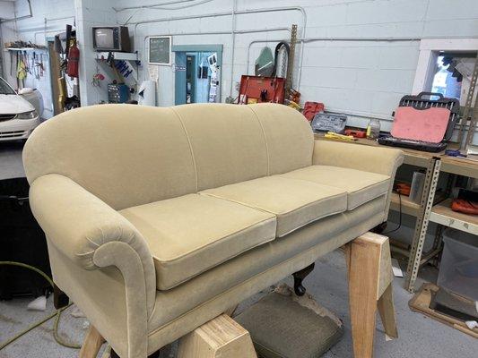 40 plus year old sofa.  Back to life!