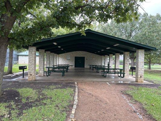 Covered picnic  area with grills