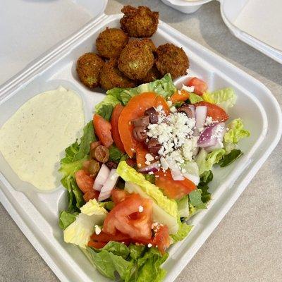 Falafel Salad with Green Tzatziki