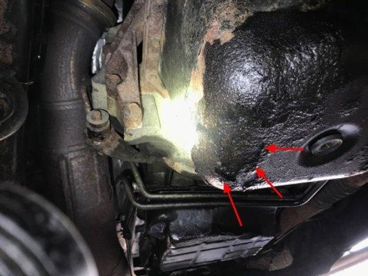 Moss Motors sent detailed pictures and descriptions of the problems with my truck. Cracks in my oil pan.