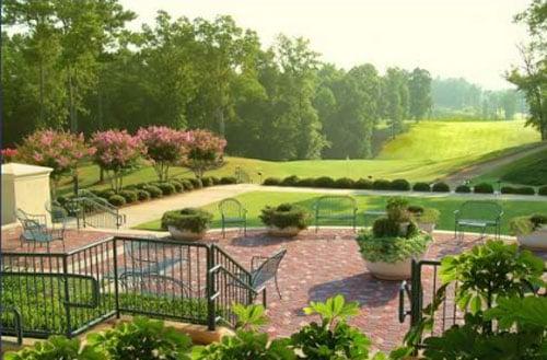 View of 18th green from clubhouse.