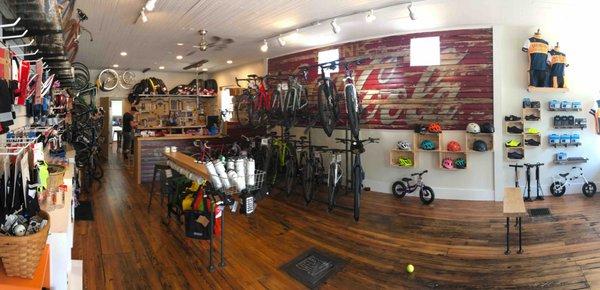 Shelby Ave Bicycle Co is located in the Simpkins Grocery building, a historic corner store built in the 1930's.