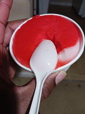 Delicious cherry pinocoloda water ice