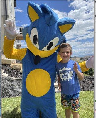 hire a Sonic character for your party in Utah Colorado