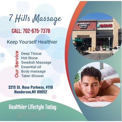 7 Hills Massage 3215 St Rose Pkwy #110, Henderson, NV 89052